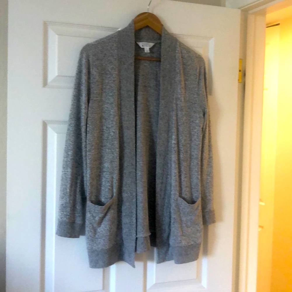 Grey market and spruce sweater
